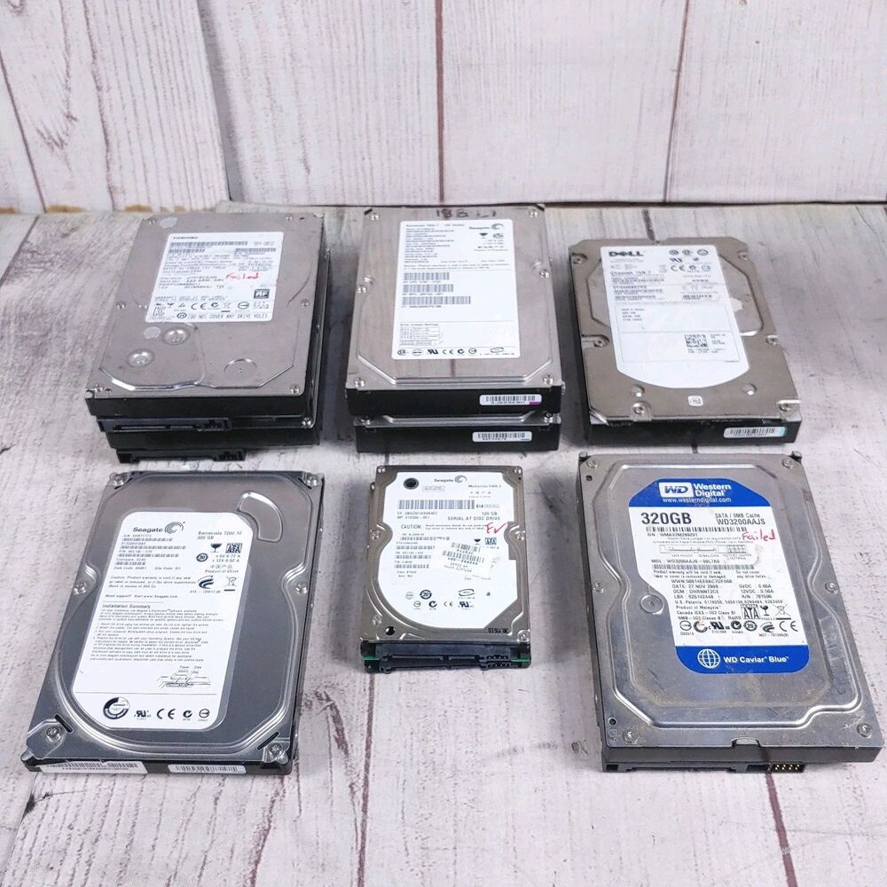 ~4TB TOTAL - Lot of 9 FAILED Hard Drives - Seagate, WD, Toshiba - Parts, As Is